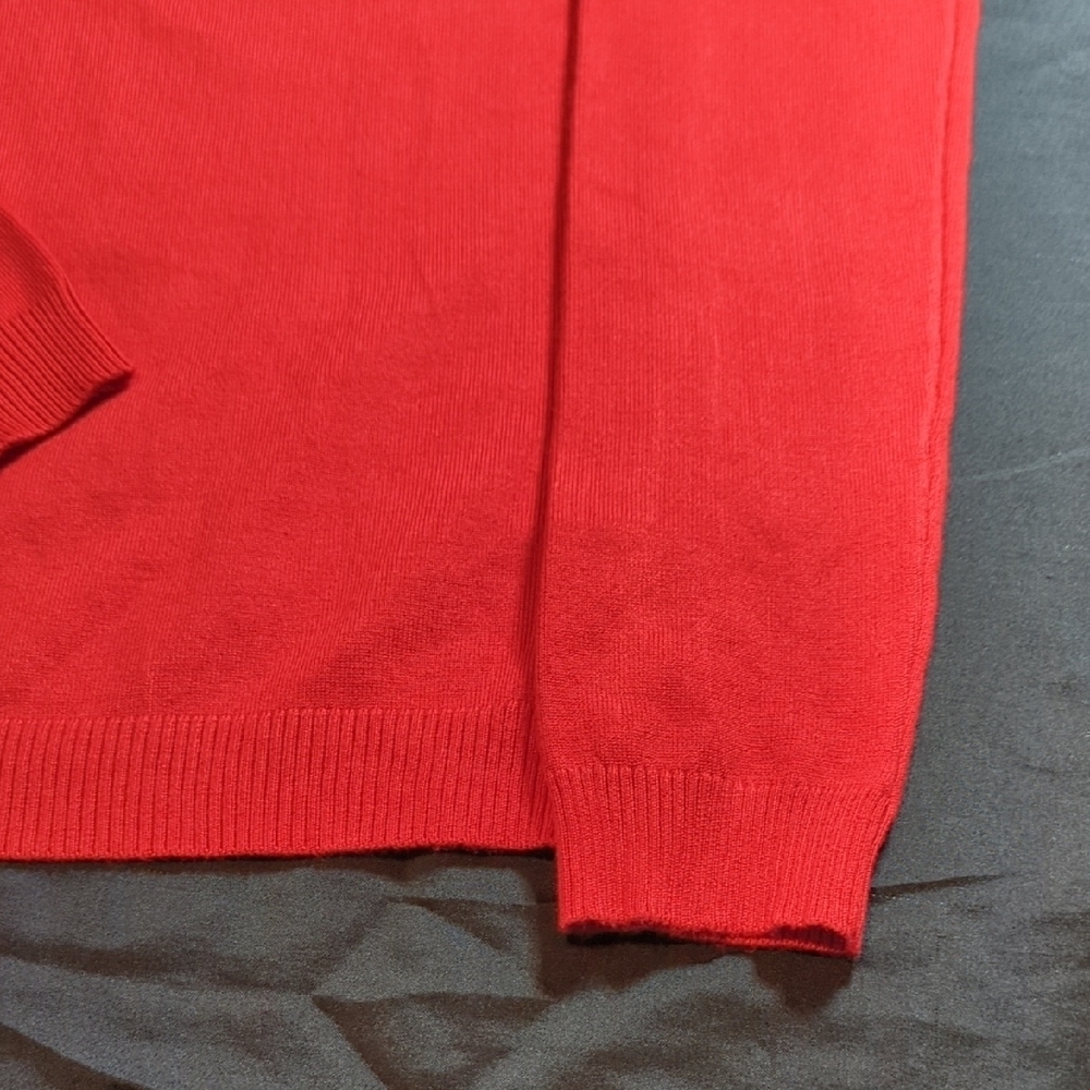 Cyrus Vibrant Red Knit Top with Mesh Accents - Picture 4 of 14